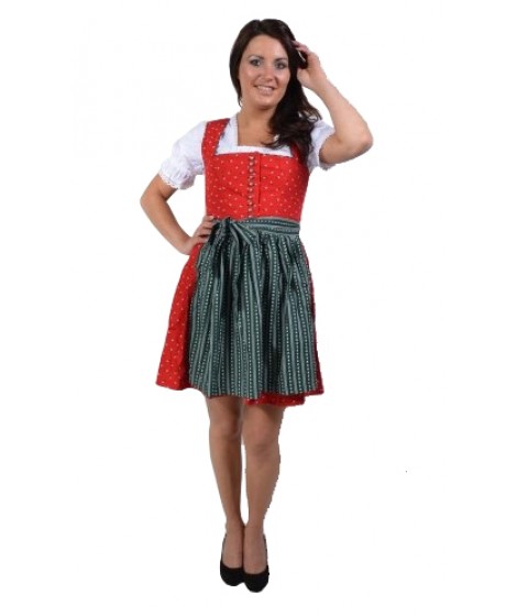 Dirndl Flora (rood/groen)